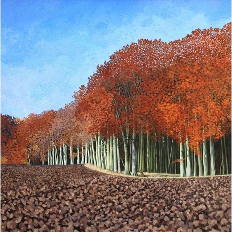 Herbstliche Buchenkarte mit Umschlag