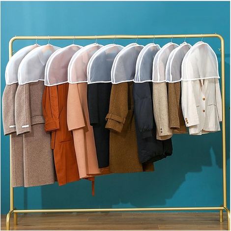 10 Bolsas lavables para ropa fabricadas en PEVA resistente: protección contra el polvo，la suciedad y la humedad para abrigos (1/5)