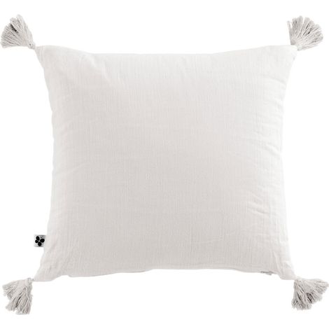 Coussin Gaze de coton 40 x 40 cm GAIA coloris Chantilly (1/4)