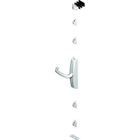 Crémone pompier en applique à poignée tournante dualis - Finition : Blanc RAL9016 - LA CROISEE DS (1/3)