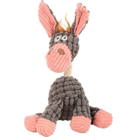 Peluche âne avec couineur – Jouet pour chien – Doux et interactif – Accessoire de jeu pour animaux (1/5)