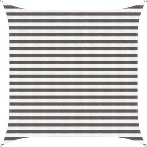 Voile d'ombrage gris clair et blanche, 2,5 x 2,5 mètres, en PEHD (1/5)