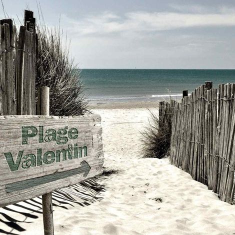 Tableau sur toile plage Valentin Batz-sur-mer 30x30 cm - Impression sur Toile Murale Décorative - Image imprimée en HD sur Toile - Toile sur Châssis en Bois FSC - Fabriqué en France (1/4)