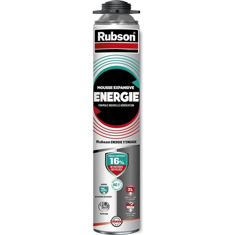 Rubson – Mousse polyuréthane expansive 750ml – Adhérence multi-support – Recouvrable – Pour espaces confinés et chantiers humides