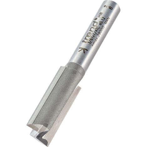 Trend Professional - Punta per fresa dritta con codolo da 1/4", ø 3/61 x 1/4TC, diametro 10 mm, lunghezza di taglio 25 mm, con due scanalature in carburo di tungsteno (1/3)