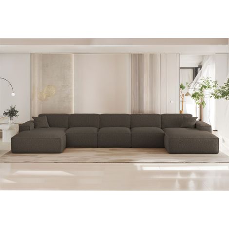 Wohnlandschaft Sofa U-Form CELES PREMIUM XL in Stoff Sven Braun