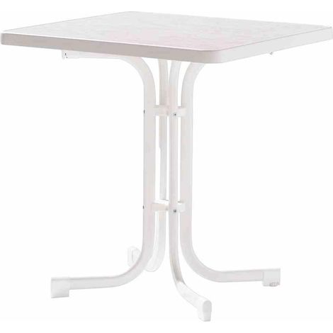 Tisch 131/W 70 x 70 cm weiß Gestell aus Stahl in weiß, Tischplatte aus Mecalit®-Pro in weiß (1/4)
