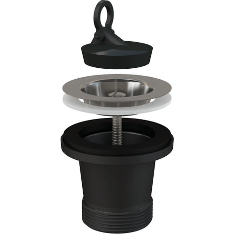 Scarico rialzato per lavello da 6/4", filtro in acciaio inox DN 70 (1/2)