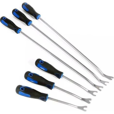 TRADE SHOP - Set 6 Pz Leva Rimozione Trim Clip Pannelli Auto Staccabottoni In Acciaio 21136 - (1/5)