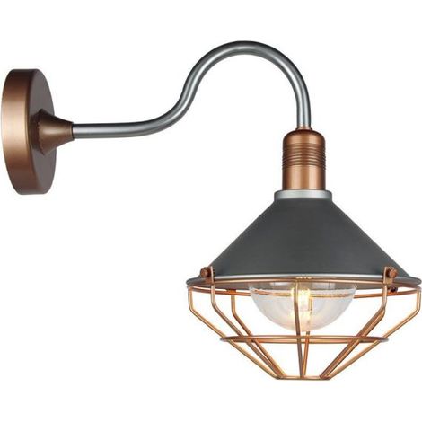 V-TAC VT-720R LED-Wandleuchte, Vintage-Laternenform aus Glas, E27-Lampenfassung, IP65 und Bronze-Finish – 8973 (1/4)