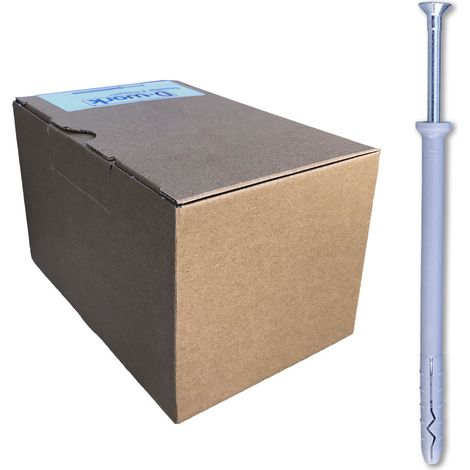 D-Work Chevilles à frapper NHS D. 8 x 120 mm avec Vis Tête Fraisée - 100 pièces - 120 mm x 8 mm - 50 mm - Tête fraisée de 10 mm - Fixation robuste pour construction et bricolage