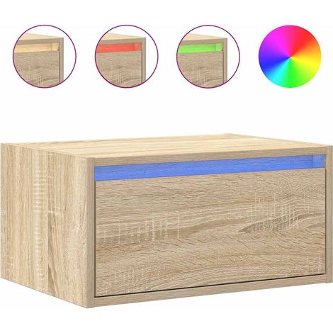 Maison Exclusive - Wand-Nachttisch mit LED-Leuchten Sonoma-Eiche