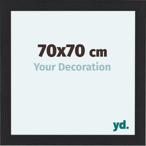 yd. - Cadre photo 70x70 - Noir Grain de Bois - MDF - Como (1/5)