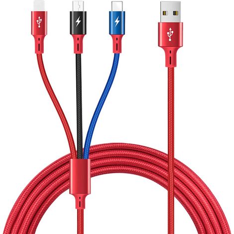 Câble Multi USB, [1.5M 3A] 3 en 1 Rapide Câble (1/5)