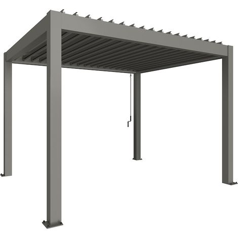 Pergola Gr. 3,5 x 3 quarzgrau-metallic