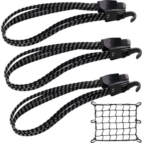 Sangle Bagage Elastique Tendeur Elastique 3pcs Sangle Bagage Elastique 70cm avec Crochets (1/5)