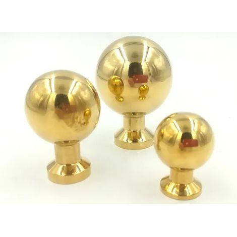 POMOLO COTTALI CAPOSCALA LISCIO OTTONE LUCIDO  CT7467  d.MM.30,FILETTO 8 MA OTTONE LUCIDO