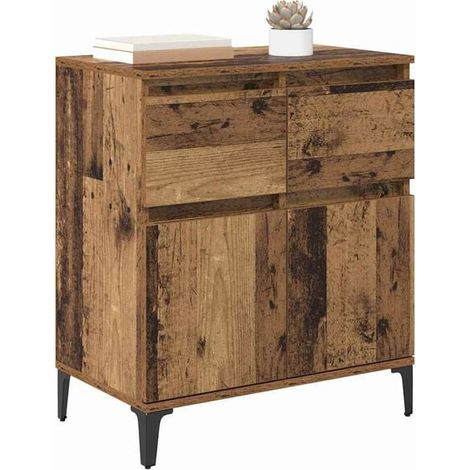 Buffet de Salle à Manger Style Rétro en Bois, 60x35x70 cm, Meuble de Rangement avec Structure en Bois d'Ingénierie et Métal, Console d'Entrée Industrielle pour Cuisine ou Salon (1/5)