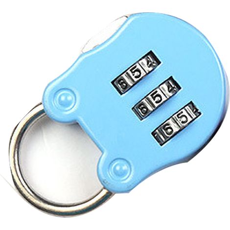 Lucchetto a combinazione numerica, mini lucchetto a disco resettabile per esterni, ideale per armadietti da palestra e bagagli, colore blu.