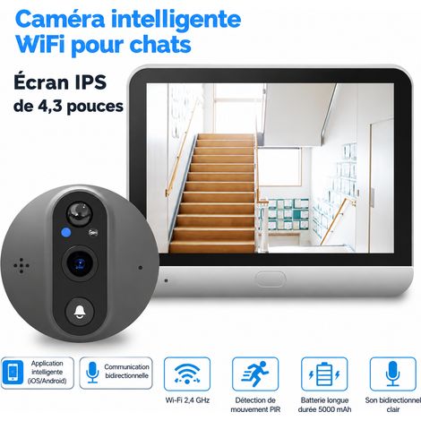 Sonnette vidéo connectée sans fil Wi-Fi 1080P HD rechargeable application icam365 icam365 réf 7180 19,5 × 12,5 × 7,5 cm 600 g – Livraison gratuite