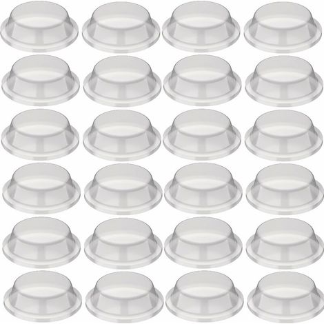 – Lot de 24 amortisseurs de butée en silicone transparent rond 12mm – Autocollants pour meubles et portes – Résistance au vieillissement (1/2)