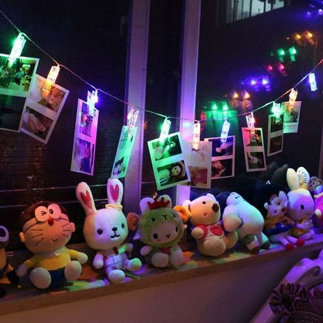 Guirlandes lumineuses à clip photo LED, 20LED piles photoélectriques à piles Parfait pour accrocher des photos  multicolore (1/5)
