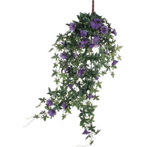 Mica Decorations Plante suspendue artificielle Violet foncé H15xl20xL80cm (1/4)