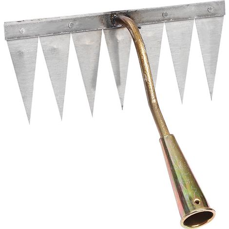 Creuse en Acier trempé, Jardin Portable, désherbage, Jardinage, Outil de désherbage, râteau de désherbage pour de, Cuivre à 7 Dents (1/4)