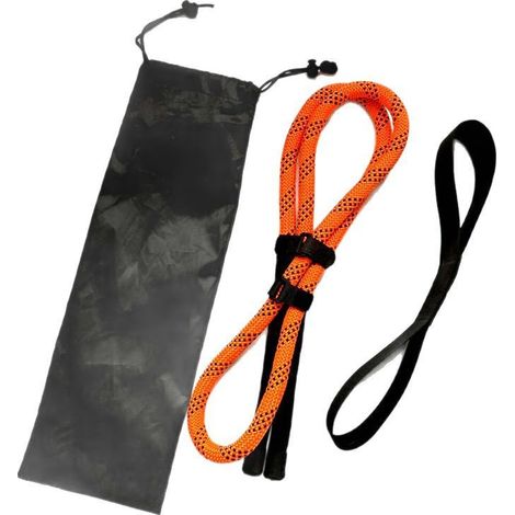 Corde d'entraînement au swing de golf, outil d'aide au swing, exercice portable de conditionnement, 98 cm, corde orange à points noirs, avec bandeau (1/4)