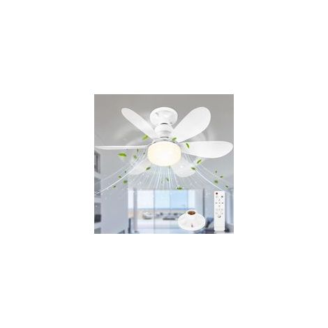 Ecleanfy-Ventilateur Plafond avec Lumiere, 52CM Petit Dimmable Ventilateur Plafond Led Telecommande, Lustre Ventilateur de Plafond Silencieux pour Chambre, Salon, 6 Pales,3 Vitesses,Timing