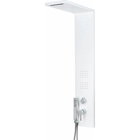 Colonna doccia multifunzione bianco opaco con 4 getti in acciaio inox (1/3)