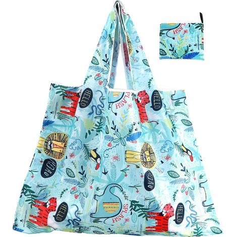 Wiederverwendbare Tasche – Faltbare Einkaufstasche – Wasserabweisendes Material – 68 x 58 cm (ausgeklappt) – 15 x 11 cm (gefaltet) – 1 Stück (1/5)