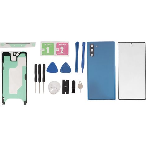 Coque arrière et vitre extérieure de remplacement pour Samsung Galaxy Note 10, bleue (1/5)