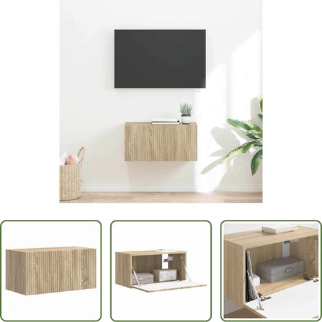 Holzwerkstoff - TV-Wandschrank Sonoma 60 x 31 x 29,5 cm Holzwerkstoff (1/5)