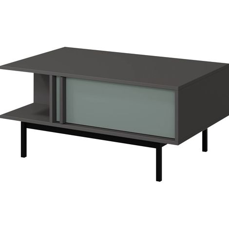 Mesa de centro Levali 111, Verde polvoriento, 43x60x93cm, Diámetro: 0, Aglomerado laminado, Angular (1/5)