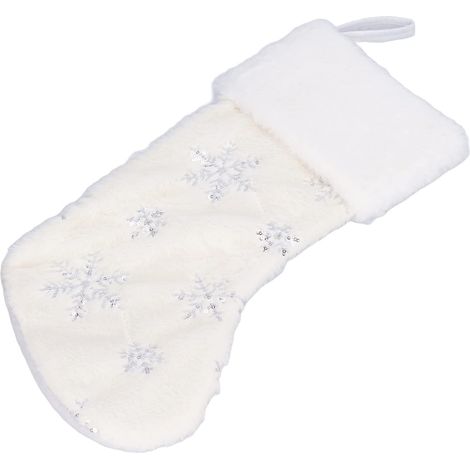 Christmas stocking, 42cm Snowflake embroidery, for (Silver) (1/5)