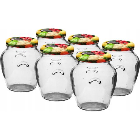 Barattolo anfora 580ml (fi82) con tappo colorato 6 pezzi. (1/2)