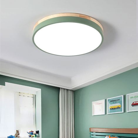 Plafonnier LED, Plafonnier Rond Moderne en Métal 36 W, Lumière Blanche 6000 K pour Salon, Chambre, Cuisine, Couloir, Salle à Manger, 40 cm, Vert (1/5)