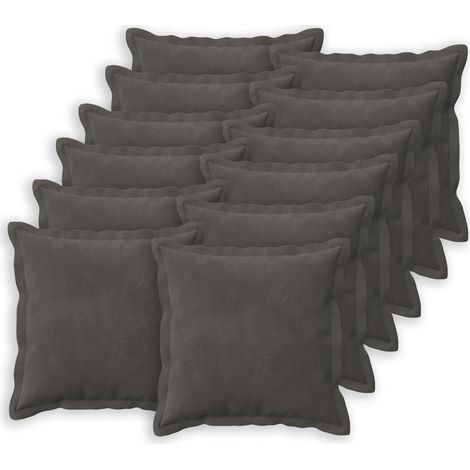 Kissenbezug 12 pcs HOUTEN Dunkelgrau 45 x 45 cm Samt vidaXL