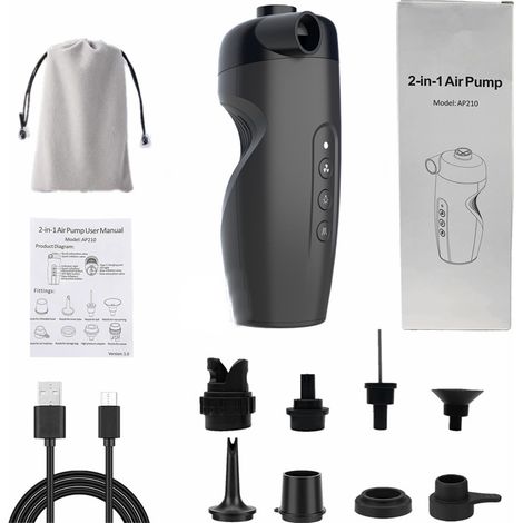 Pompe à air électrique d'extérieur sans fil 2 en 1 pour pneus, petite pompe à air - Pompe à air 2 en 1 AP210 (1/5)