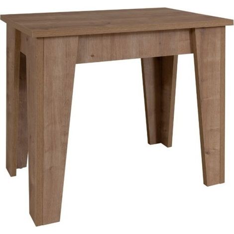 Table escamotable Console extensible en chêne 50x90 cm Natron (1/3)