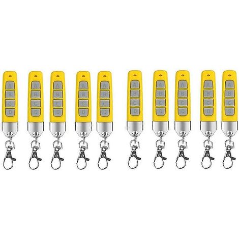 10er-Pack kompakte 433-MHz-Funk-Duplikatoren mit Fernbedienung für Garagentore und Einfahrtstore – Universell kompatibel – Gelb (1/5)
