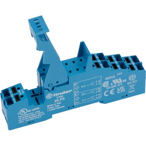 Push-in terminal socket for series 40 FINDER 95P5