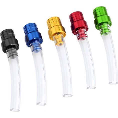 Set di 5 tappi serbatoio carburante per moto con sfiato, tubo snorkel, sfiato bidirezionale per risparmio carburante, tappo traspirante, tubo di scarico in PVC e alluminio CNC, compatibile con tutte l