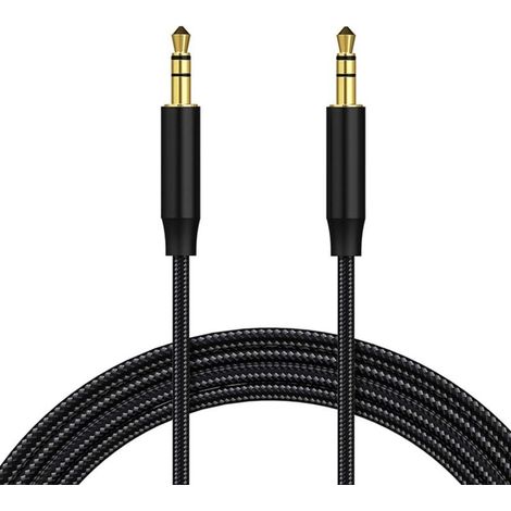 Câble Jack Audio Câble, Aux Câble Auxiliaire 3.5mm Câble Stéréo Audio Mâle vers Mâle en Nylon pour Casques, iPod, iPhone, iPad, HiFi, Tablette, Autoradio, Smartphones, MP3, Voiture - 1M-LIAIKI (1/5)