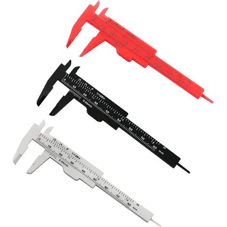 Vernier Caliper Digital Caliper 3pcs Precision Measuring Tool Vernier Caliper (80mm/3.15inch) Dual Scale Plastic Sliding Caliper (80mm) (1/4)