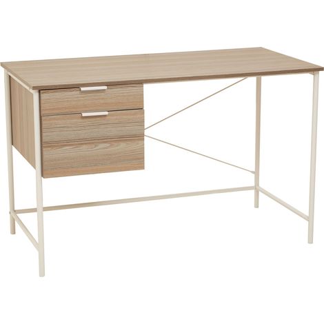 Premier Housewares Bradbury Light Oak Veneer Desk with Drawers (1/5)