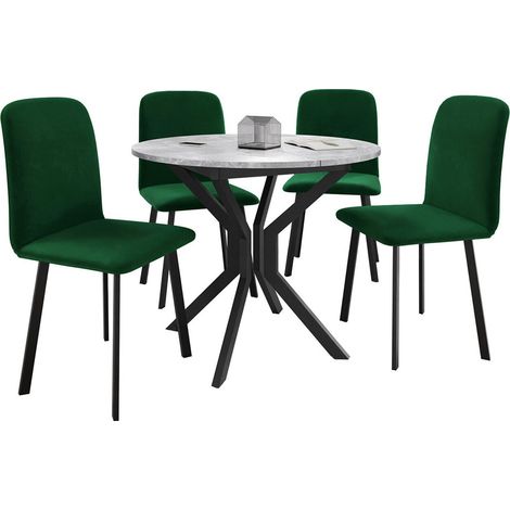 Conjunto de mesas y sillas para comedor Edmond 118, Amor Velvet 4311, 77x0x0cm, Diámetro: 90, Número de asientos: 4, Estilo: Contemporary