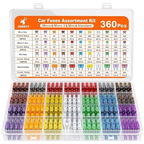 Car Fuses Set, Mini Auto Fuses + Medium Automotive Fuses + Micro+ Micro2 + Extractor – for Car/RV/Truck/Motorcycle (2A 3A 5A 7.5A 10A 15A 20A 25A 30A 35A 40A) (1/5)