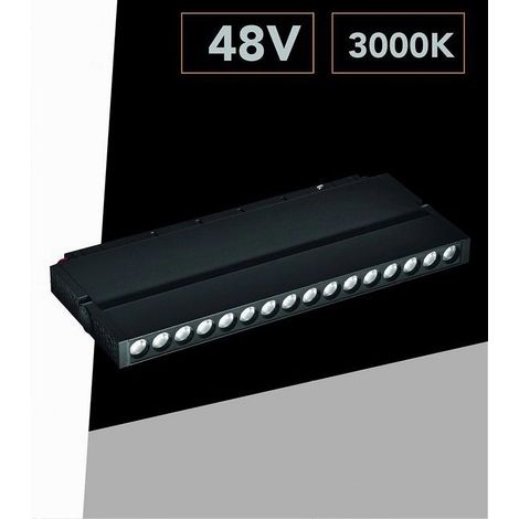 TrAdE Shop Traesio - Faretto Led 24 W Magnetico Rettangolare Per Binario 48v Luce 3000k 4000k Fr-r300 - -Bianco Caldo - (1/4)